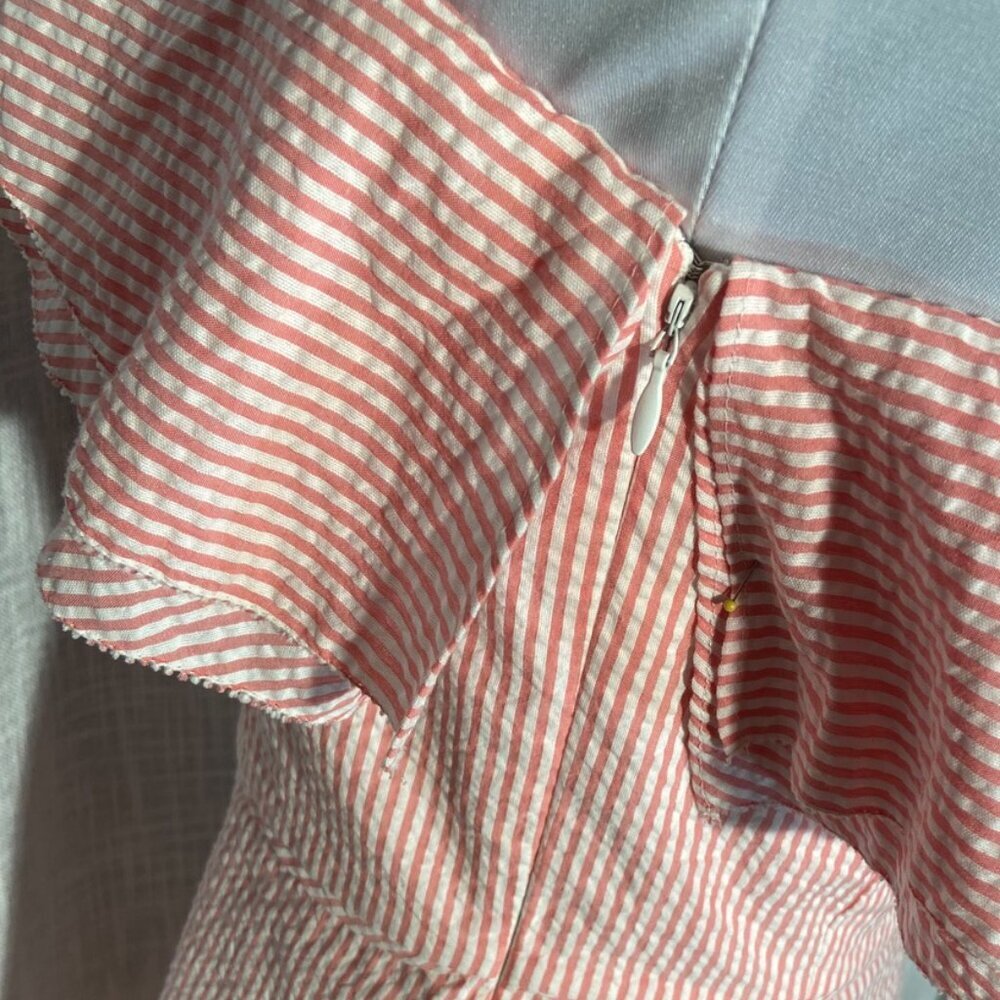 J.Crew One-Shoulder Ruffle Seersucker Dress – Size 4 - Picture 7 of 7